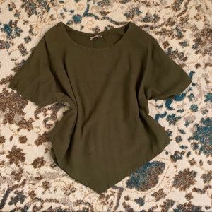 Army green cotton blouse